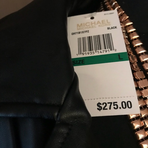 Michael Kors Faux leather moto ponte jacket - Picture 7 of 8